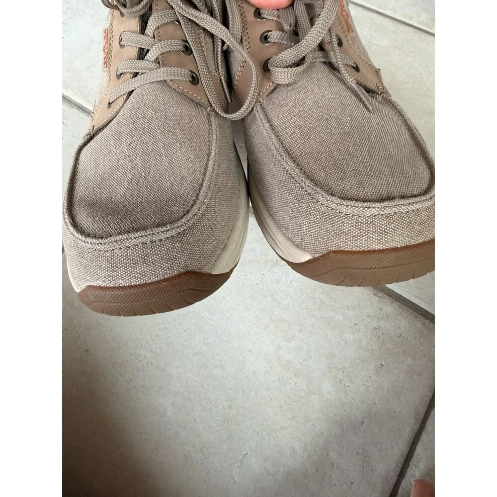 Orthofeet Porto 426 Men’s 12 D Beige/Taupe Canvas Orthotic Walking Shoes